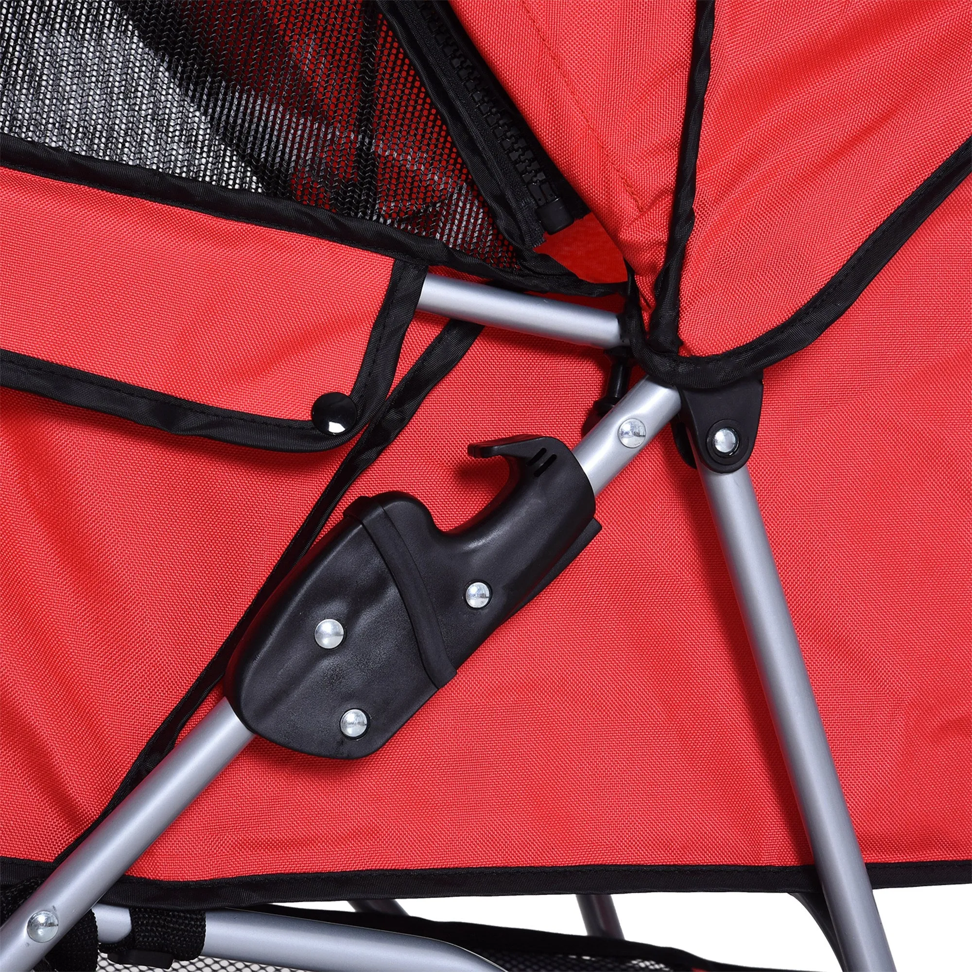 PawHut Red Pet Stroller Carrier Foldable Deluxe Jogger Walk Travel Dog Cat