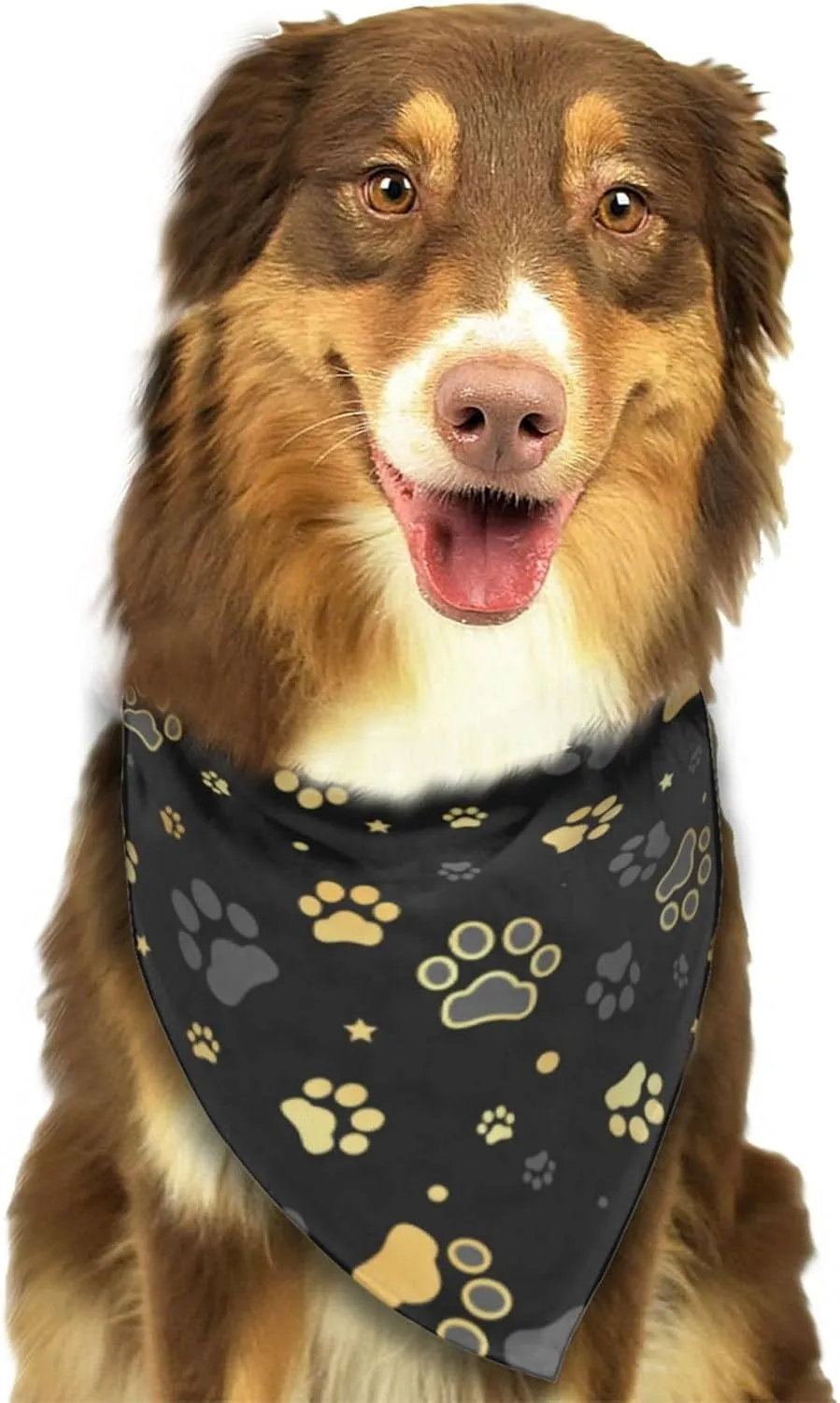Puppy Paw Dog Paw Print Grey Gold Dog Bandana Scarf Triangle Bibs Pet Accessories Cat Kerchief