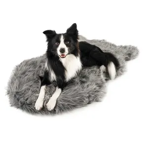 PupRug Faux Fur Curved Orthopedic Dog Bed - Charcoal Gray