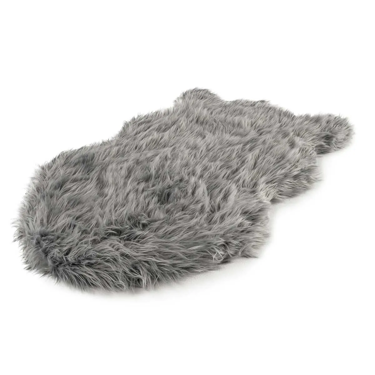 PupRug Faux Fur Curved Orthopedic Dog Bed - Charcoal Gray