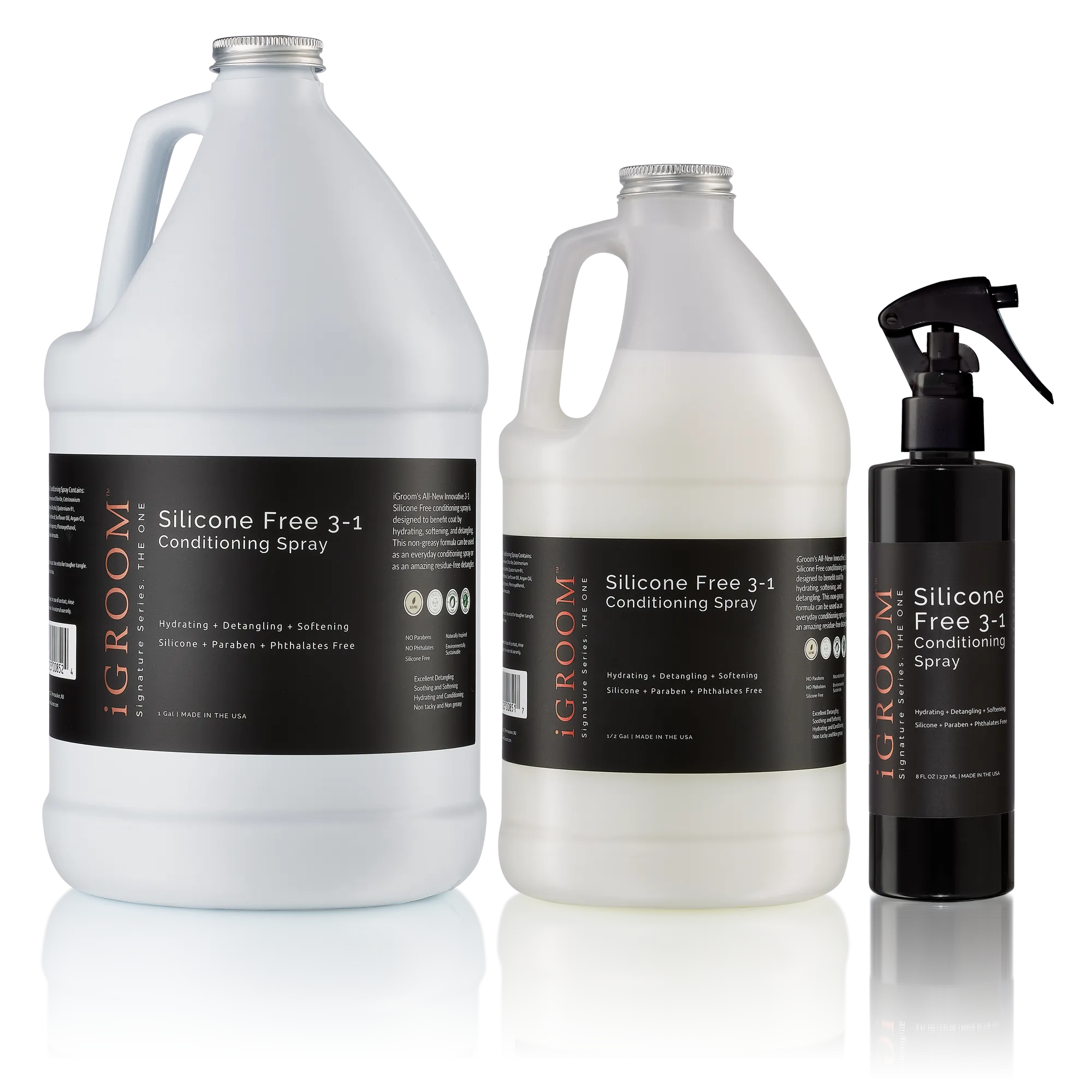 Silicone Free 3-1 Conditioning/Detangling Spray 64oz by iGroom