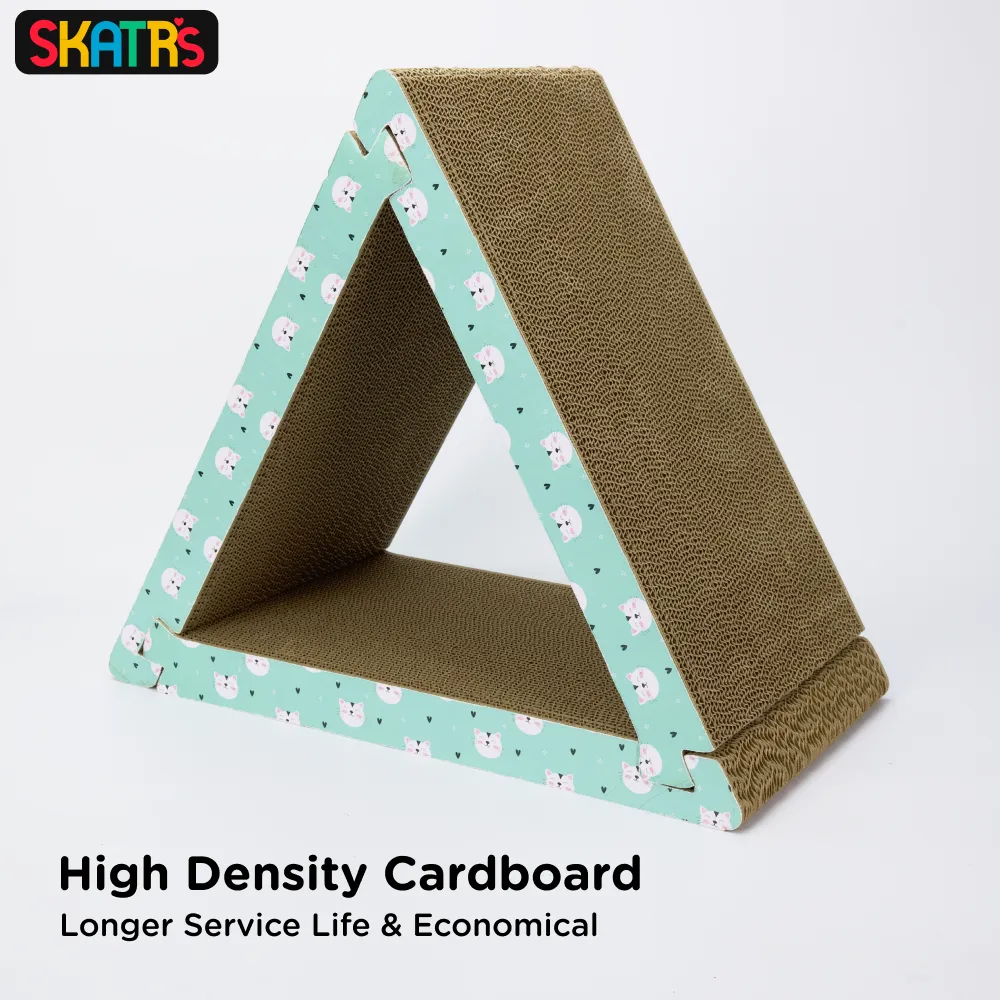 Skatrs Cute Triangle Cat Scratcher with 2g Premium Catnip Free