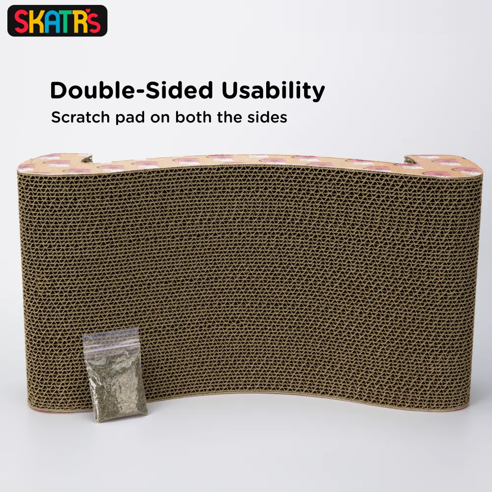 Skatrs Scratch to Purrfection Cat Scratcher with 2g Premium Catnip Free
