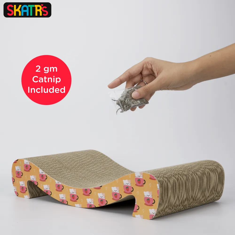 Skatrs Scratch to Purrfection Cat Scratcher with 2g Premium Catnip Free