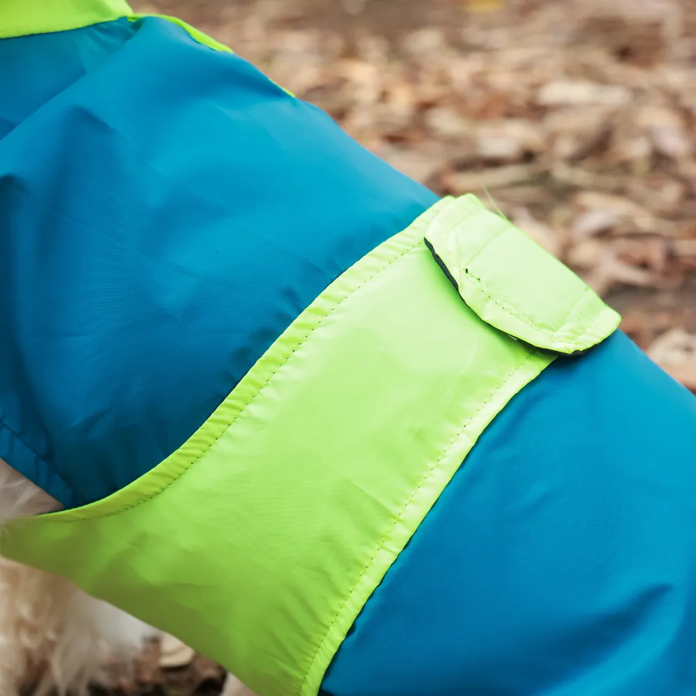 Splash Waterproof Dog Raincoat Neon-Blue