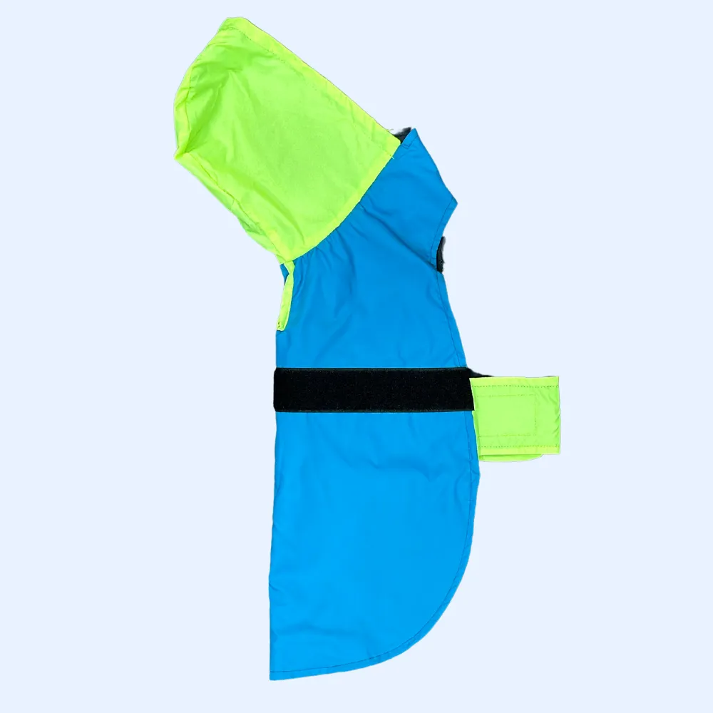 Splash Waterproof Dog Raincoat Neon-Blue