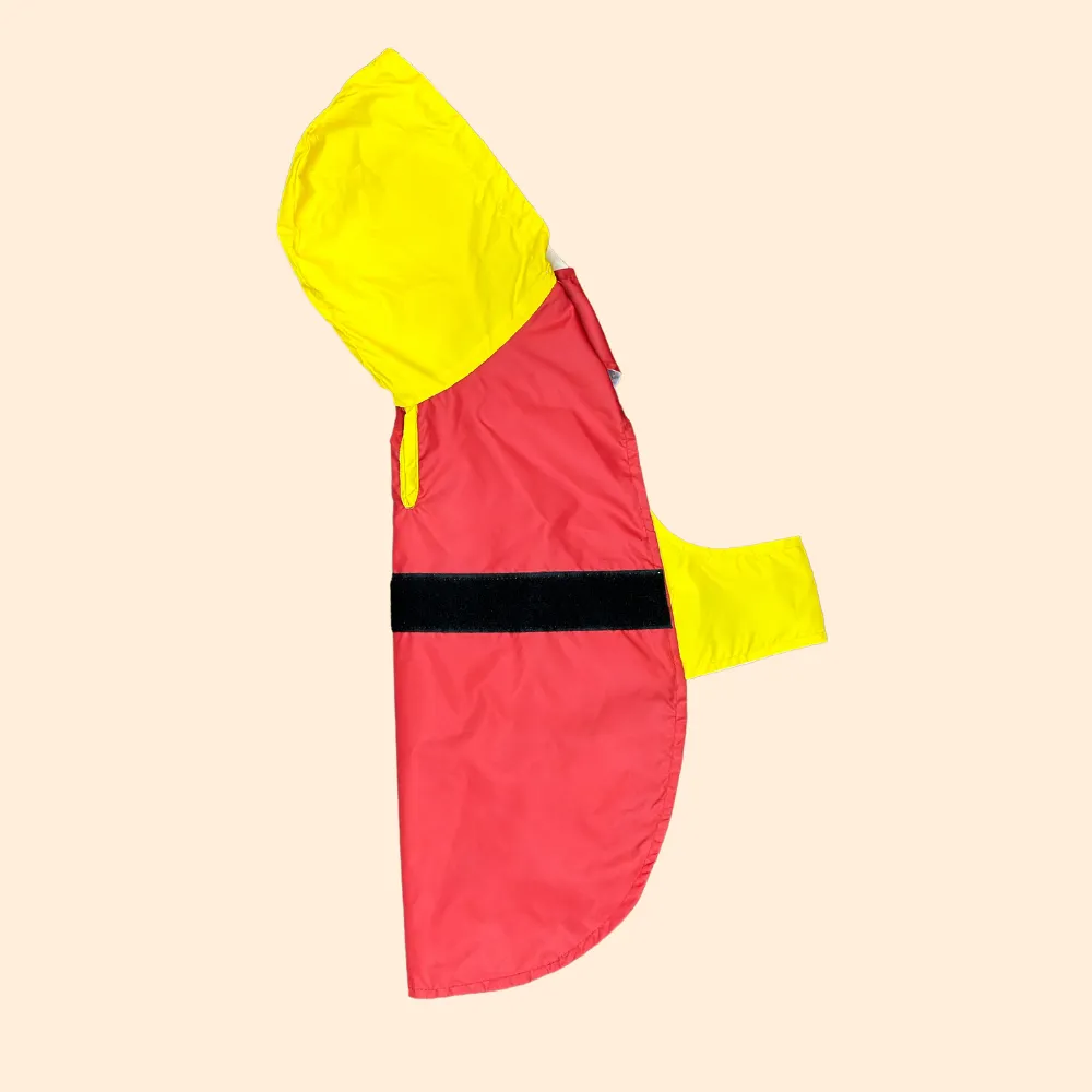 Splash Waterproof Dog Raincoat Red-Yellow