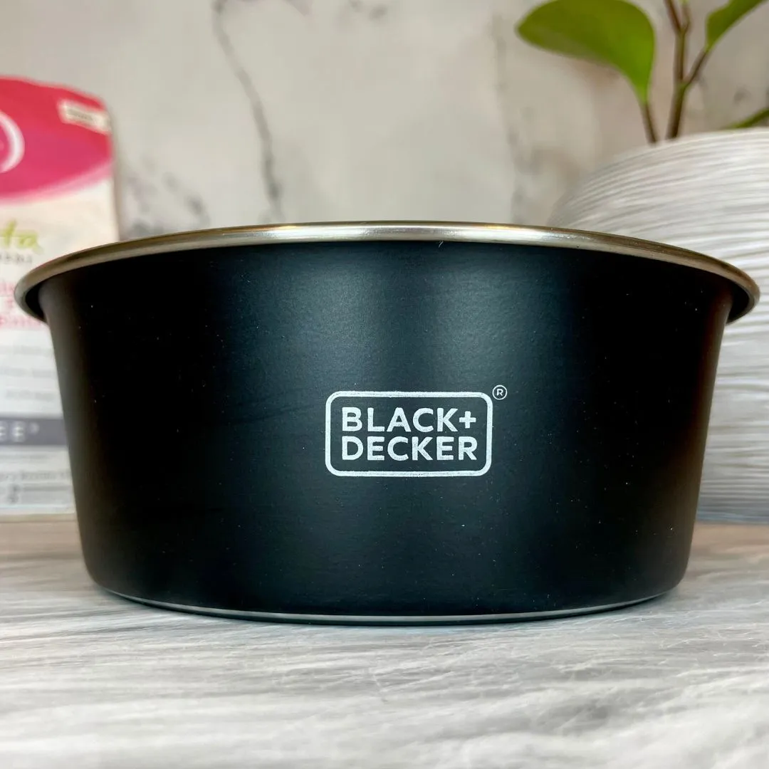 Stainless Steel Non-Skid Pet Feeding Chalk Bowl - Black
