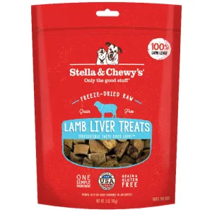Stella & Chewy’s Lamb Liver Single Ingredient Grain-Free Freeze-Dried Dog Treats 3oz (Exp 30 Mar 25)
