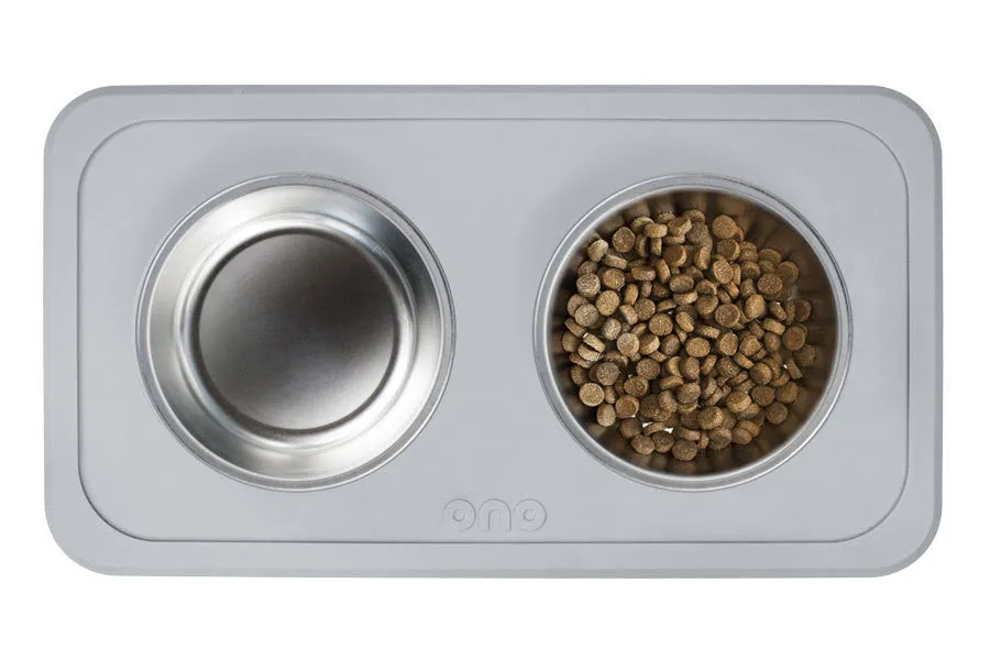 The Good Bowl Double Pet Feeder - Cool Gray