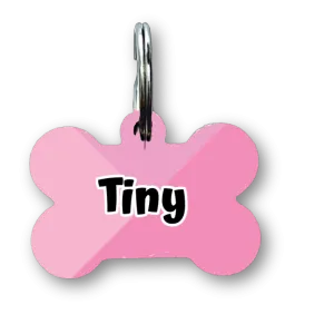 Tri Pink Bone Dog Tag