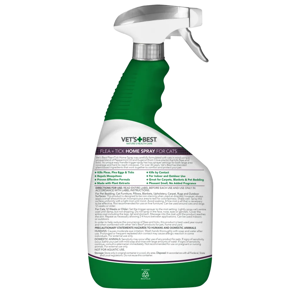 Vet's Best Flea and Tick Home Spray for Cats (32-oz)