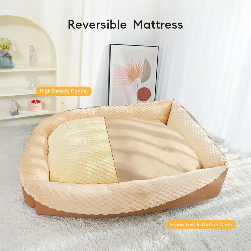 Vintage Cozy High-Wall Plush Warm Orthopedic Dog Cat Bed