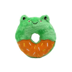 ZippyPaws Donutz Plush Squeaker Dog Toy Frog